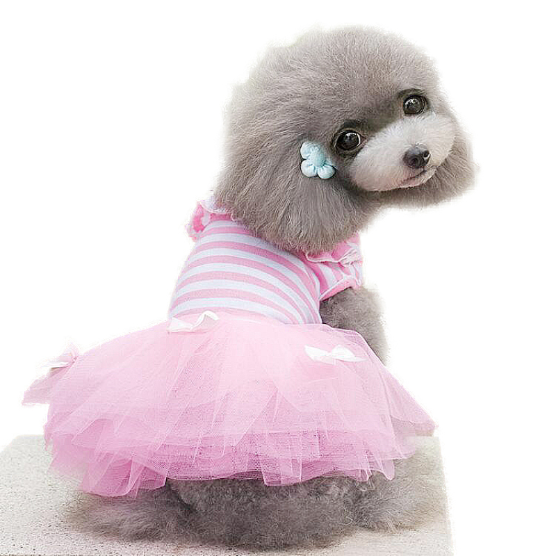 Manufacturer wholesale pink purple cotton small medium large hand made pet clothes dog dress
