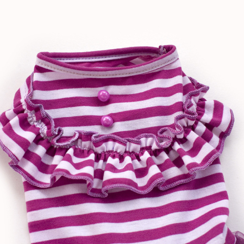 Manufacturer wholesale pink purple cotton small medium large hand made pet clothes dog dress