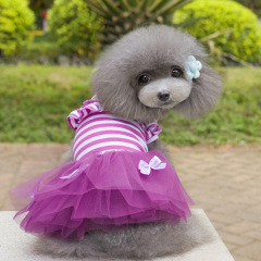 Manufacturer wholesale pink purple cotton small medium large hand made pet clothes dog dress