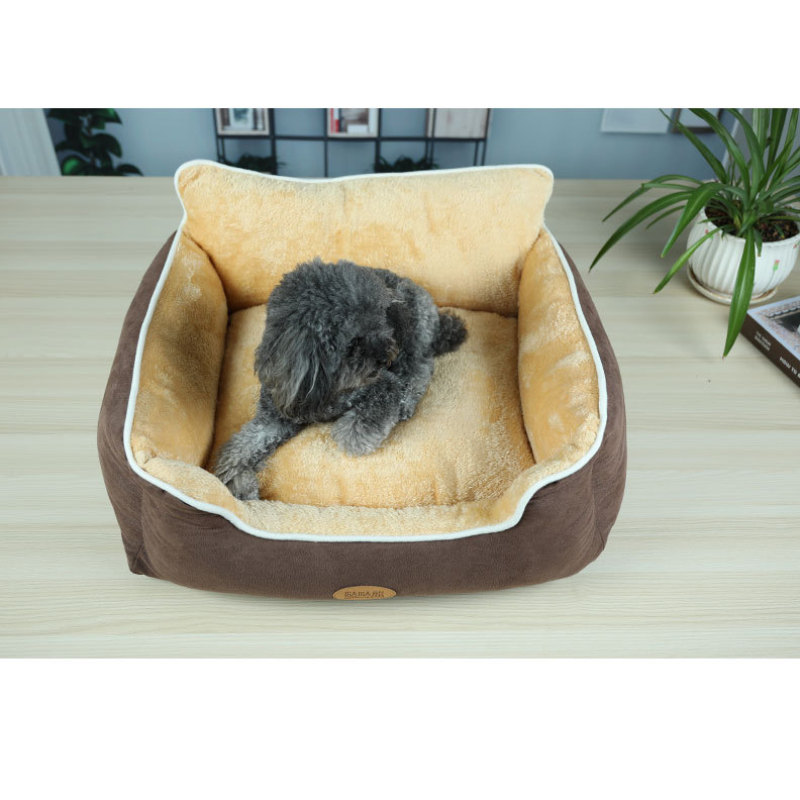 Manufacturer wholesale soft luxury suede short plush pet dog sofa bed