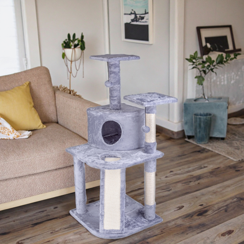 Manufacturer Wholesale Sisal Short Plush Cat Tree Scratcher