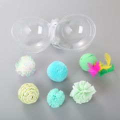 wholesale manufacturer plush feather paper flower set cat toys set christmas