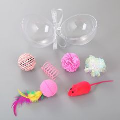 wholesale manufacturer plush feather paper flower set cat toys set christmas