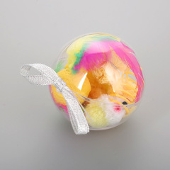 wholesale manufacturer plush feather paper flower set cat toys set christmas