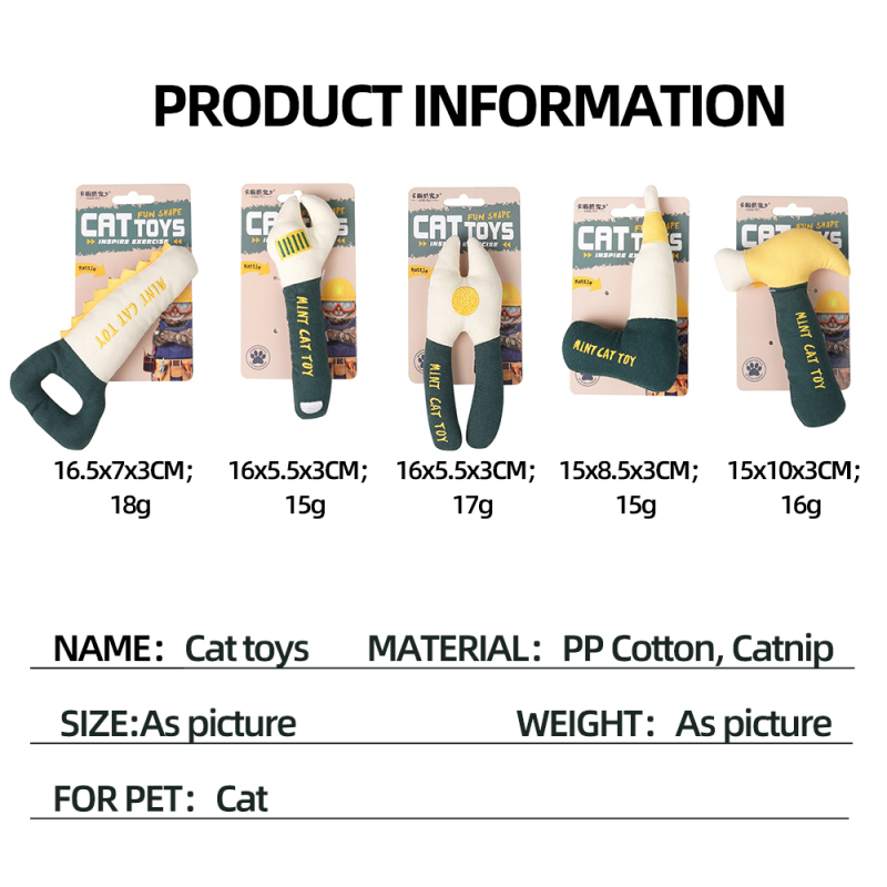 Manufacturer Wholesale New Repair Tool Design Catnip Cat Plush Toys