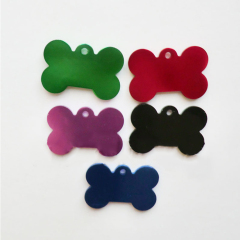 Manufacturer wholesale custom logo bone shape pet dog ID tags with diamond