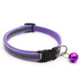 Manufacturer wholesale multi-colors adjustable nylon reflective collar with bell for cat dog use