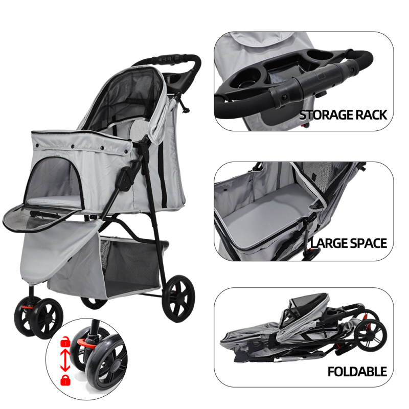 Wholesale Custom Logo Foldable Breathable Travel Portable Cat Pet Dog Stroller