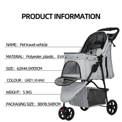 Wholesale Custom Logo Foldable Breathable Travel Portable Cat Pet Dog Stroller