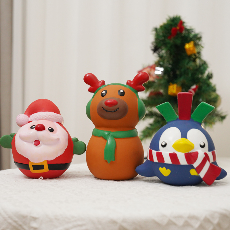 Manufacturer wholesale christmas squeaky dog chew latex toys
