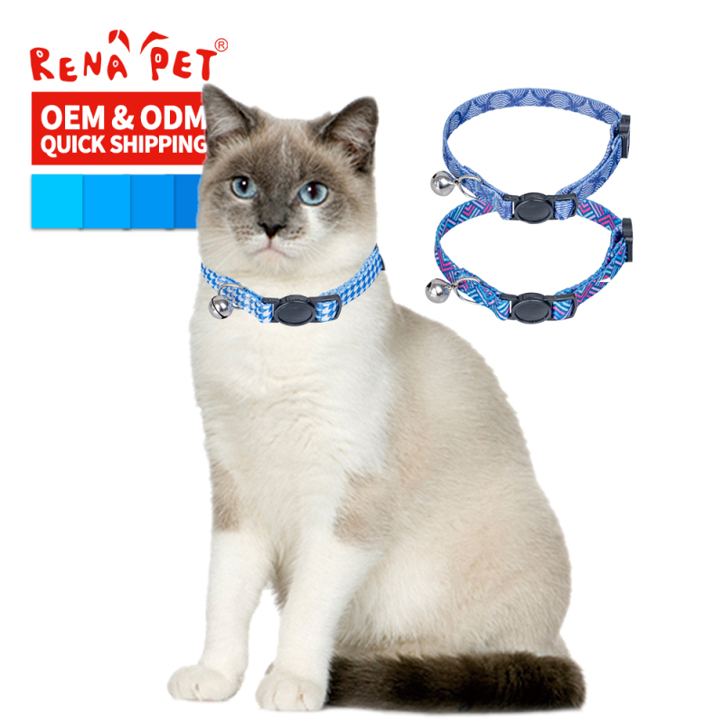 Manufacturer Wholesale Blue Series Design Adjustable Custom Cat Collar Cheap