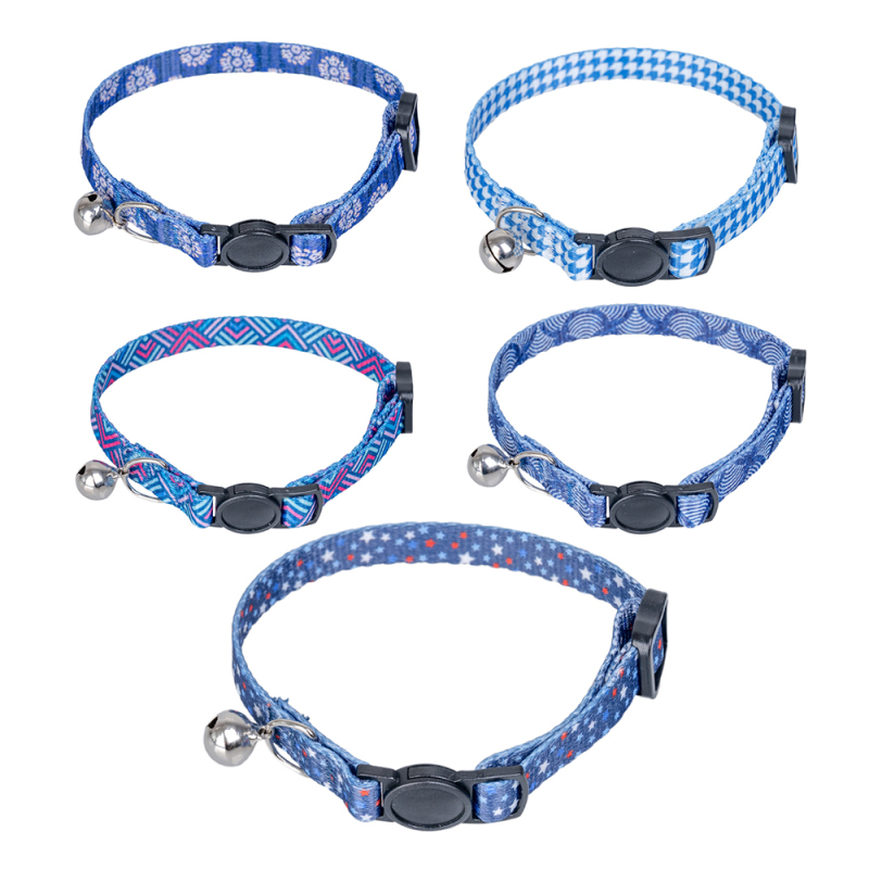 Manufacturer Wholesale Blue Series Design Adjustable Custom Cat Collar Cheap