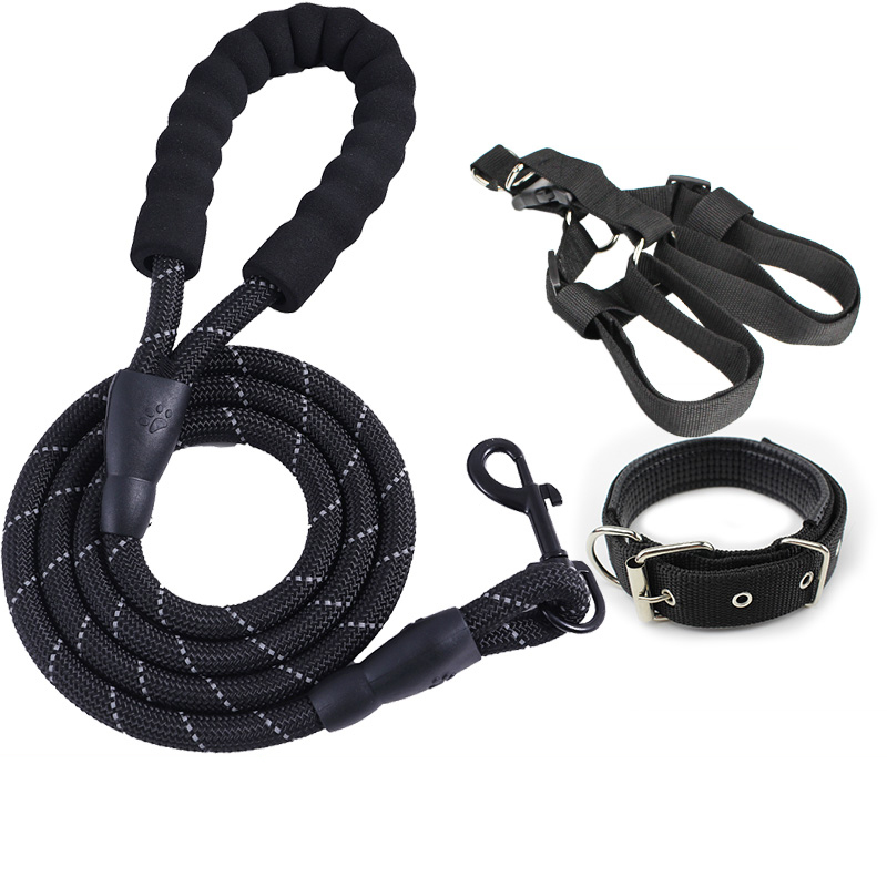 Manufacturer wholesale reflective wire nylon dog rope leash collar harness set