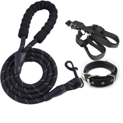 Manufacturer wholesale reflective wire nylon dog rope leash collar harness set