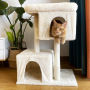 Manufacturer wholesale sisal short plush stable grey beige cat scratcher tree house