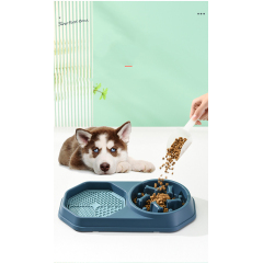 Manufacturer wholesale blue pink green yellow slow feeder dog bowl with lick mat