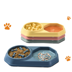Manufacturer wholesale blue pink green yellow slow feeder dog bowl with lick mat
