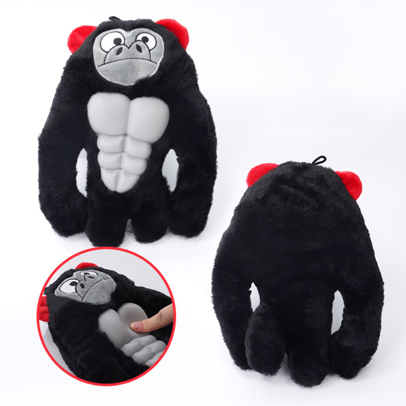 Manufacturer Wholesale Custom Logo Squeaky Dog Plush Gorilla Toy