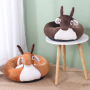 Wholesale Soft Short Plush Cute Deer Design Small Dog Cat Beds for Indoor Cats