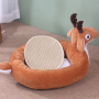 Wholesale Soft Short Plush Cute Deer Design Small Dog Cat Beds for Indoor Cats