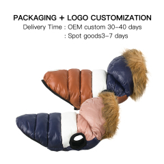 Manufacturer wholesale custom logo pet accessories dog winter coat wit hat