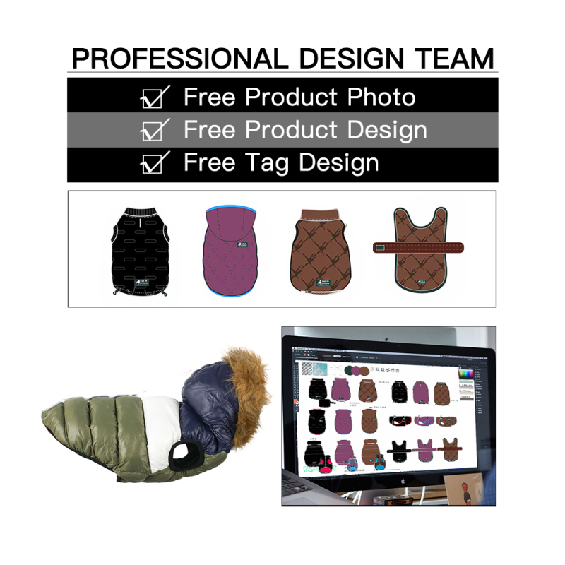 Manufacturer wholesale custom logo pet accessories dog winter coat wit hat
