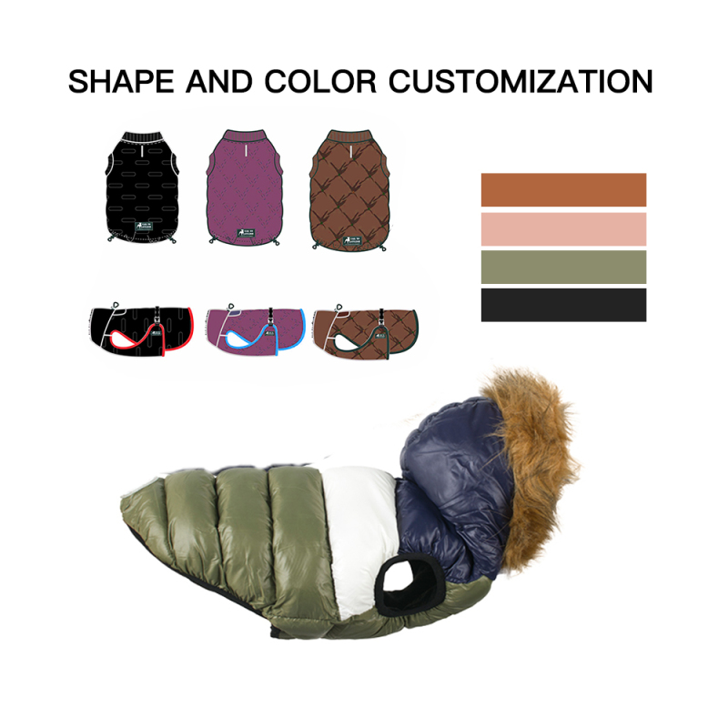 Manufacturer wholesale custom logo pet accessories dog winter coat wit hat