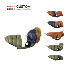 Manufacturer wholesale custom logo pet accessories dog winter coat wit hat