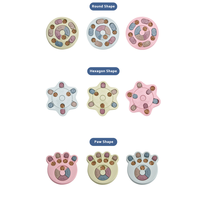 Manufacturer wholesale round paw hexagon shape dog smart feeder toy