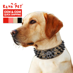 Wholesale PU Leather Skull Dog Spike Collar