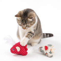 Wholesale Plush Feather Cat Toy Christmas