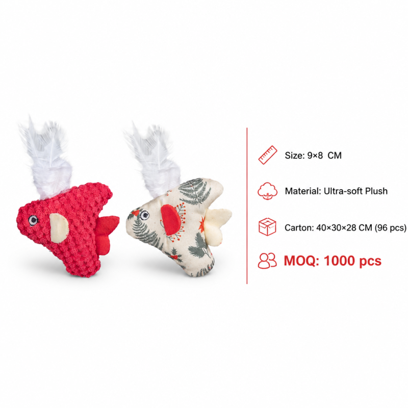 Wholesale Plush Feather Cat Toy Christmas