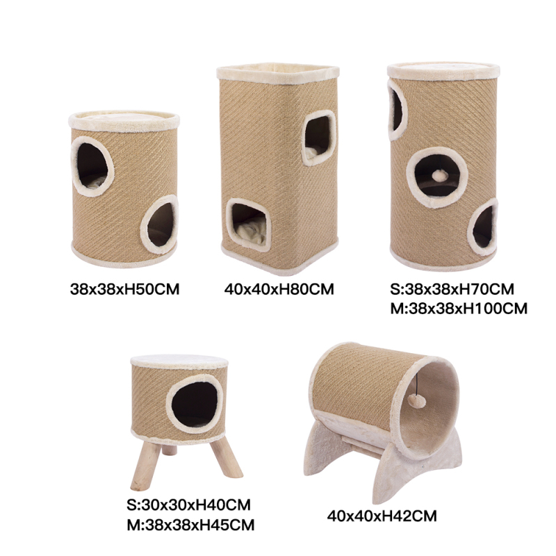 Manufacturer Wholesale Wood Beige Cat Trees & Scratcher
