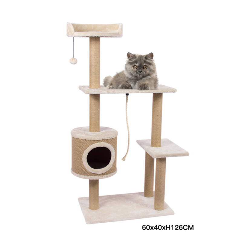 Manufacturer Wholesale Wood Beige Cat Trees & Scratcher