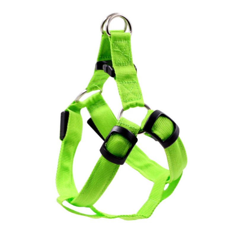 Manufacturer wholesale nylon adjustable rechargeable custom logo outdoor led pet dog harness