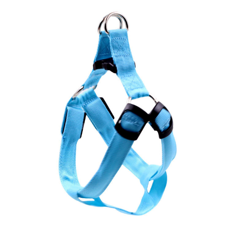 Manufacturer wholesale nylon adjustable rechargeable custom logo outdoor led pet dog harness
