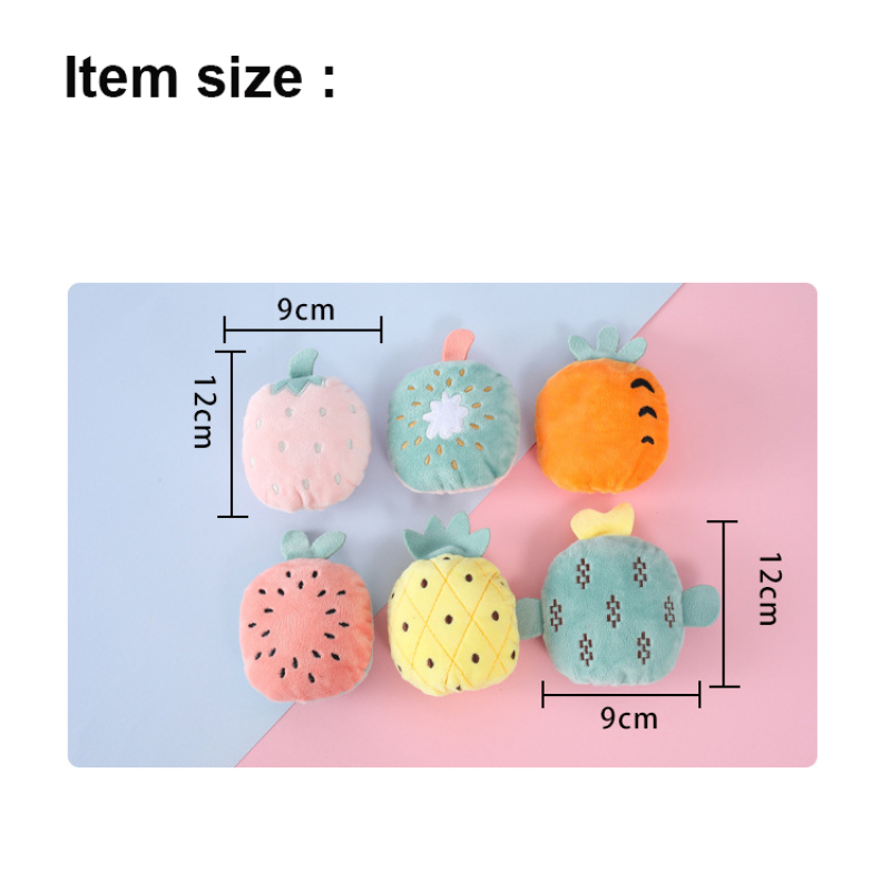 Manufacturer wholesale cute design squeaky dog fruit plush toys