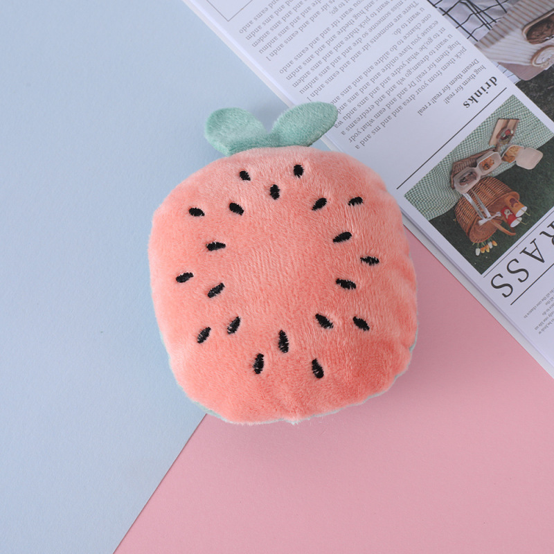 Manufacturer wholesale cute design squeaky dog fruit plush toys