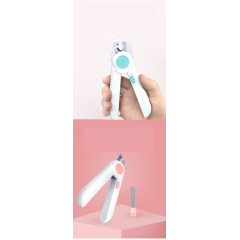 Manufacturer wholesale battery led light small dog cat nail clippers with nail file