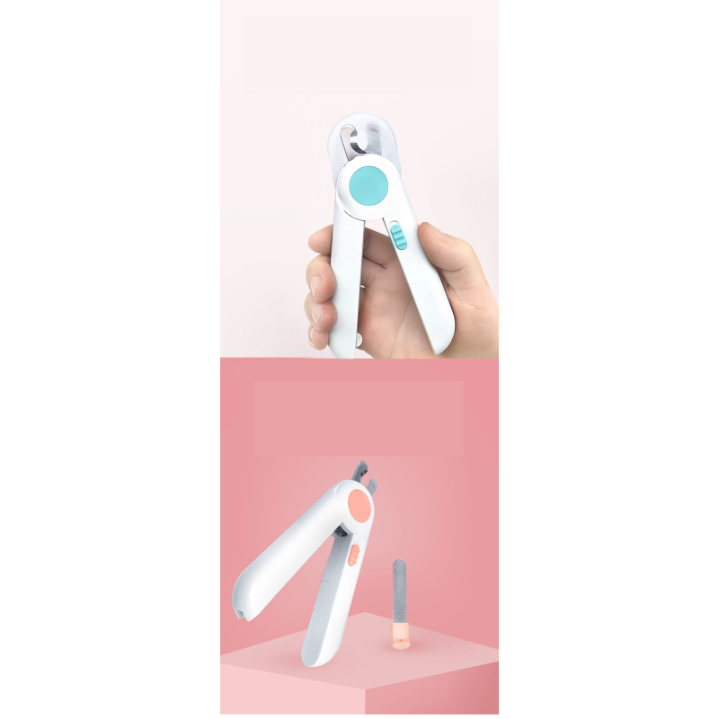 Manufacturer wholesale battery led light small dog cat nail clippers with nail file