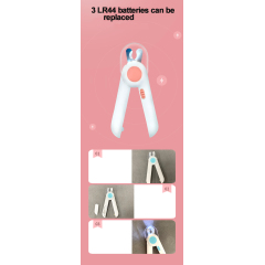 Manufacturer wholesale battery led light small dog cat nail clippers with nail file