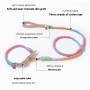 Wholesale PU Leather Woven Rope Colorful Custom Logo Dog Collar and Leash Set