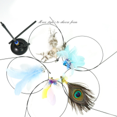 Manufacturer wholesale pink blue feather sucker cat teaser toys
