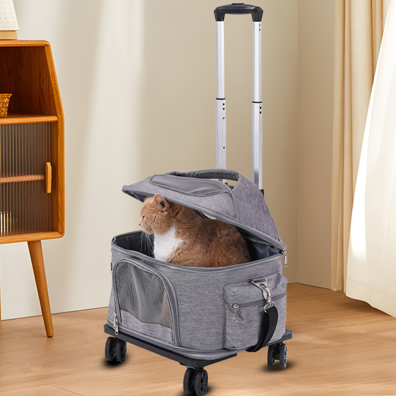 Wholesale Detachable Foldable Breathable Travel Portable Cat Carrier Bag Pet Dog Stroller