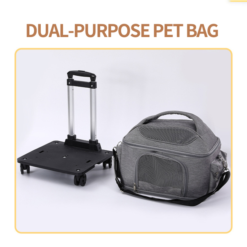 Wholesale Detachable Foldable Breathable Travel Portable Cat Carrier Bag Pet Dog Stroller