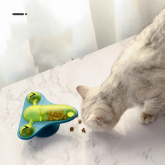 Manufacturer wholesale plane shape rotating catnip bell dog cat feeder toys