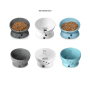 Manufacturer wholesale protect cervical spine white grey blue ceramic cat oblique bowl