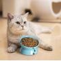 Manufacturer wholesale protect cervical spine white grey blue ceramic cat oblique bowl