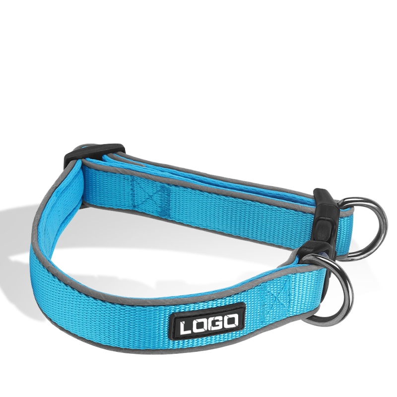 Wholesale Custom Logo Adjustable Nylon Dog Collar With Reflective Strip