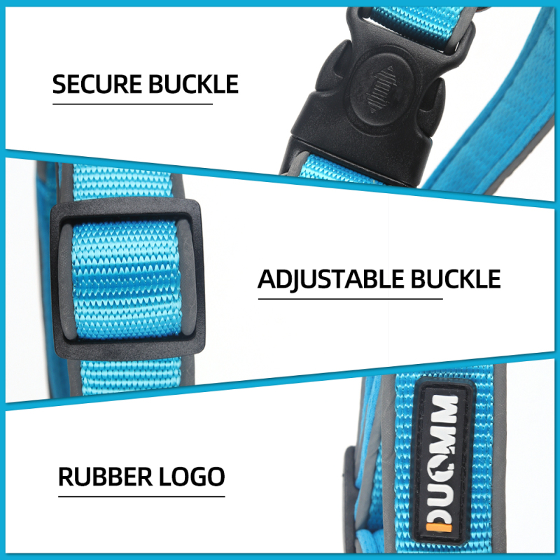 Wholesale Custom Logo Adjustable Nylon Dog Collar With Reflective Strip